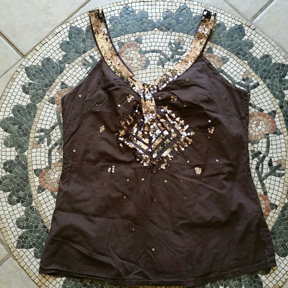 Sequence Glitter Brown Top